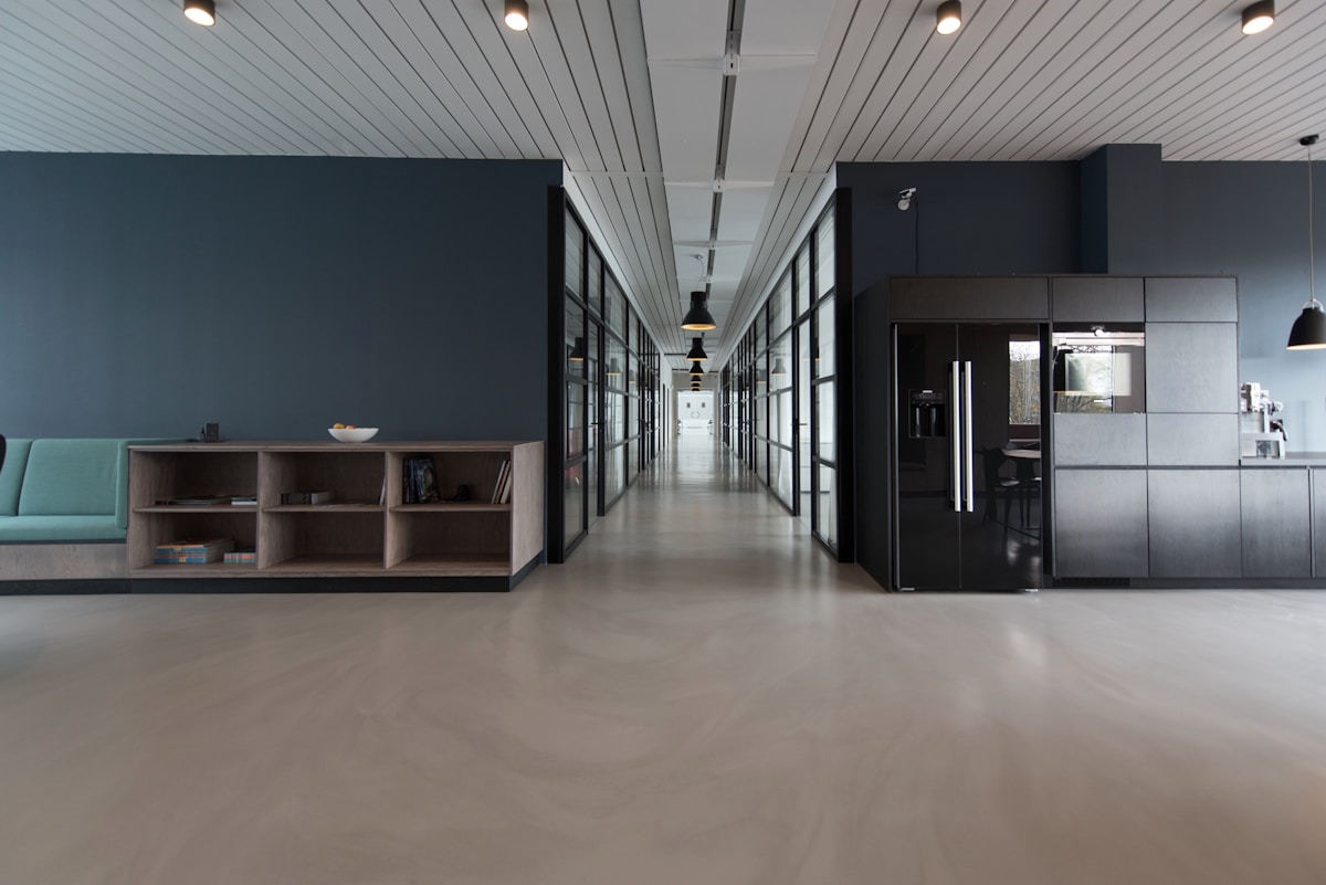 Minimal modern office workspace with natural light